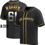 Austin Warren Youth Los Angeles Angels Black Golden Replica Alternate Jersey