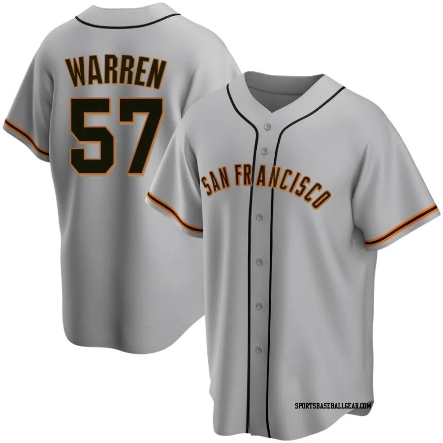 Austin Warren Youth San Francisco Giants Gray Replica Road Jersey