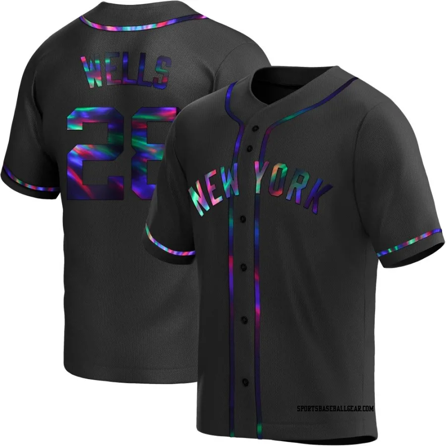 Austin Wells Men's New York Yankees Black Holographic Replica Alternate Jersey