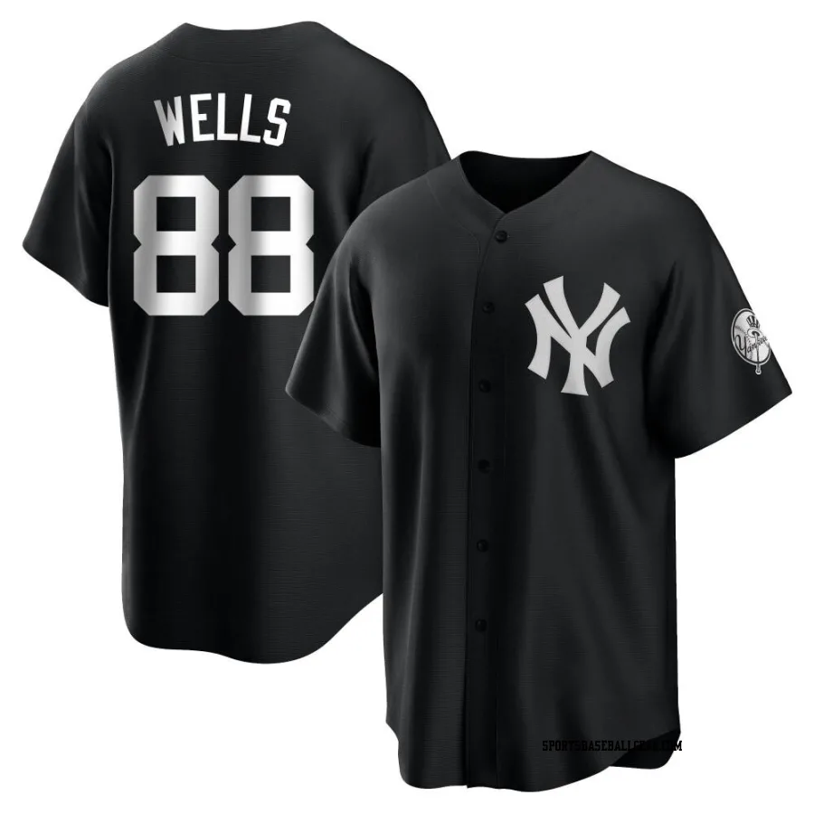 Austin Wells Men's New York Yankees Black/White Replica Jersey