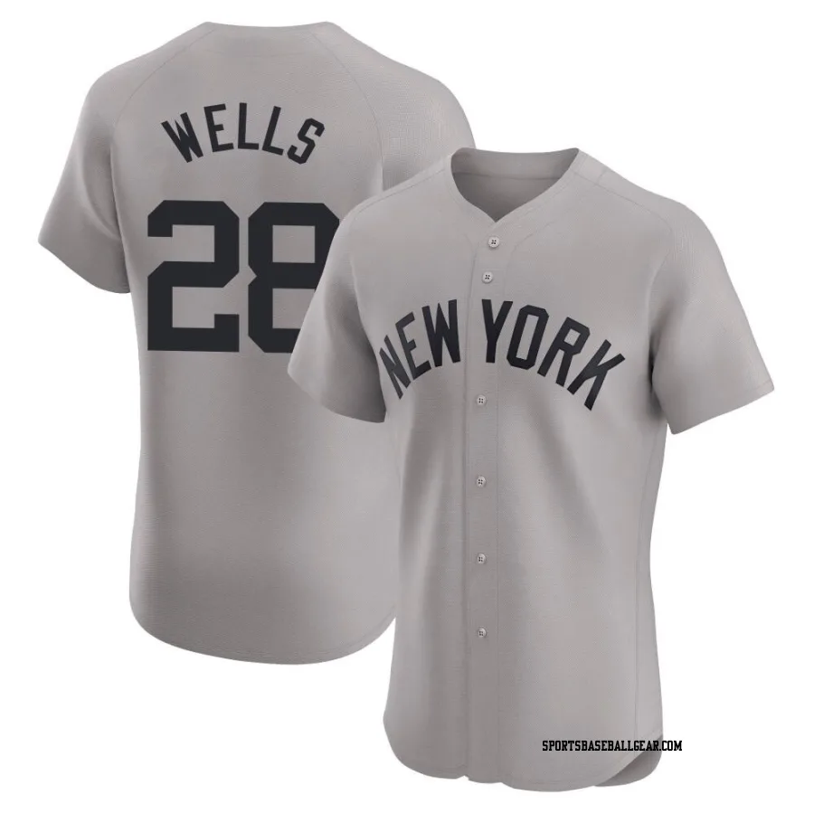 Austin Wells Men's New York Yankees Gray Elite Road Jersey