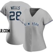 Austin Wells Women's New York Yankees Gray Replica Road Name Jersey