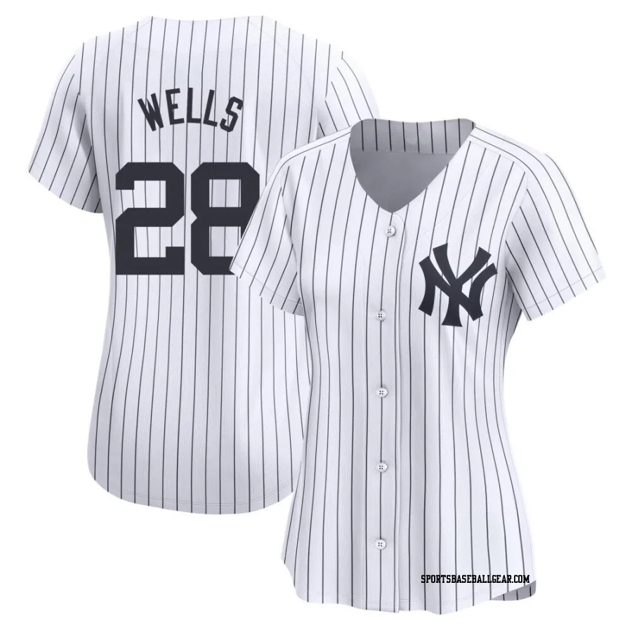 Austin Wells Women's New York Yankees White Limited Yankee Home Jersey