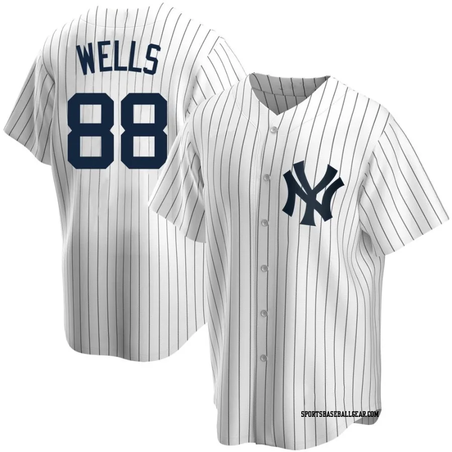 Austin Wells Youth New York Yankees White Replica Home Jersey