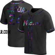 Avisail Garcia Men's Miami Marlins Black Holographic Replica Alternate Jersey