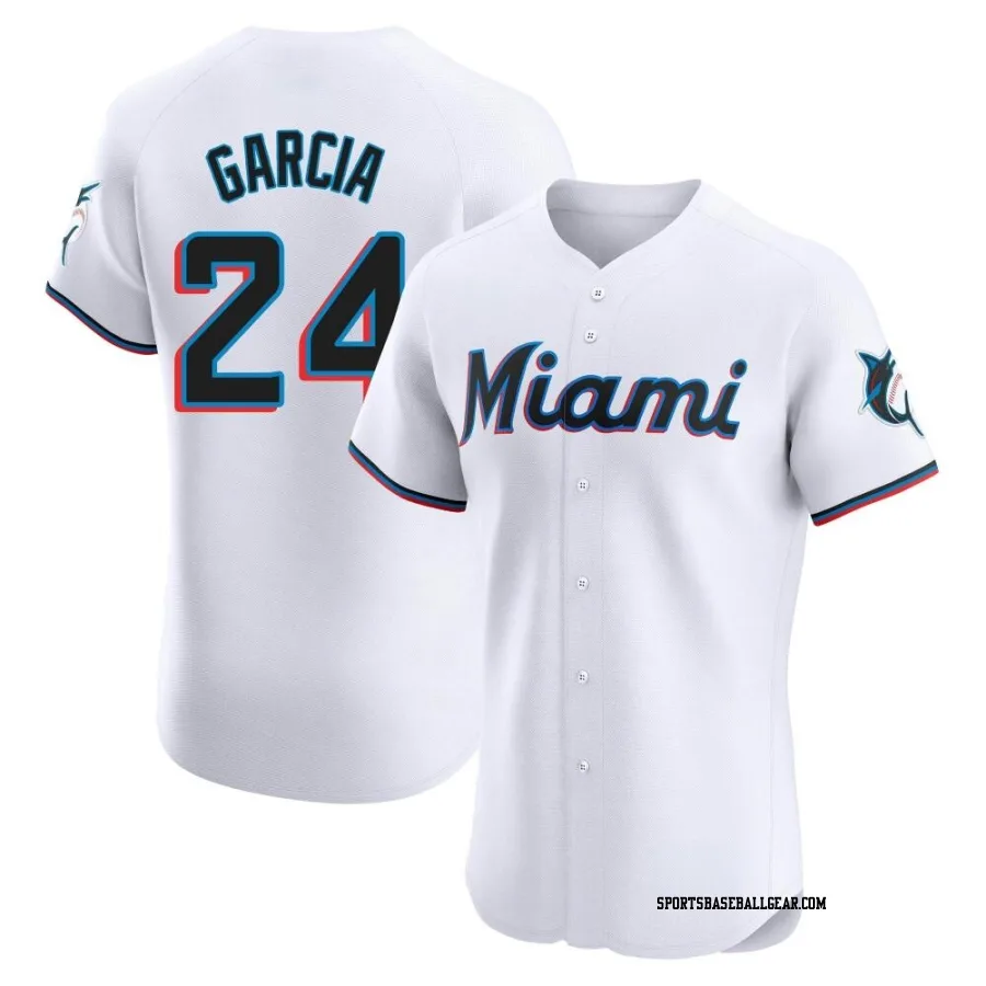 Avisail Garcia Men's Miami Marlins White Elite Home Jersey