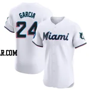 Avisail Garcia Men's Miami Marlins White Elite Home Patch Jersey