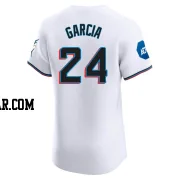 Avisail Garcia Men's Miami Marlins White Elite Home Patch Jersey