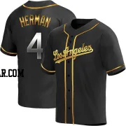 Babe Herman Men's Los Angeles Dodgers Black Golden Replica Alternate Jersey