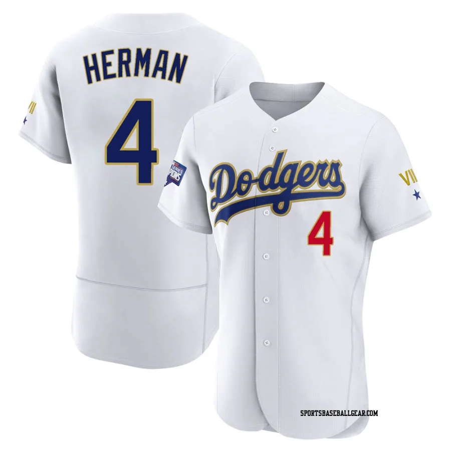 Babe Herman Men's Los Angeles Dodgers White/Gold Authentic 2021 Gold Program Player Jersey