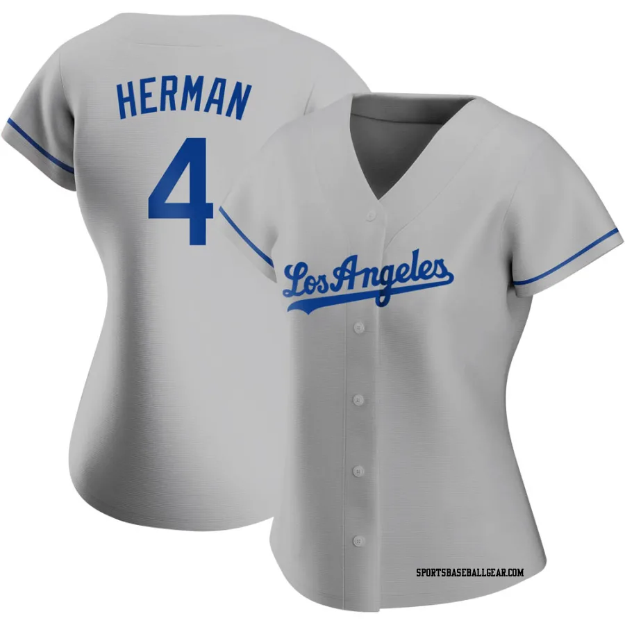 Babe Herman Women's Los Angeles Dodgers Gray Authentic Road Jersey