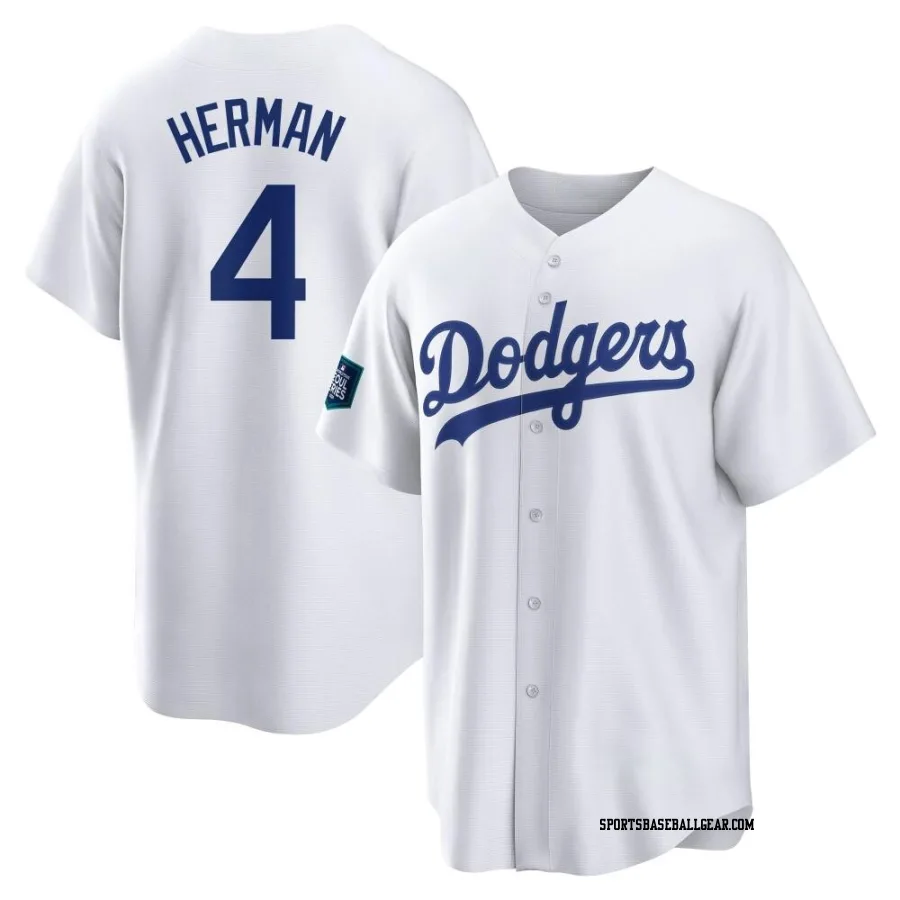 Babe Herman Youth Los Angeles Dodgers White Replica 2024 World Tour Seoul Series Home Jersey