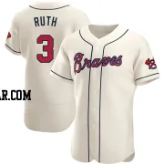 Babe Ruth Men's Atlanta Braves Cream Authentic Alternate Jersey