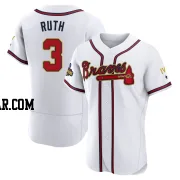 Babe Ruth Men's Atlanta Braves Gold Authentic White 2022 Program Jersey