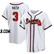 Babe Ruth Men's Atlanta Braves Gold Replica White 2022 Program Jersey