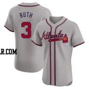 Babe Ruth Men's Atlanta Braves Gray Elite Road Jersey