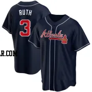 Babe Ruth Men's Atlanta Braves Navy Replica Alternate Jersey