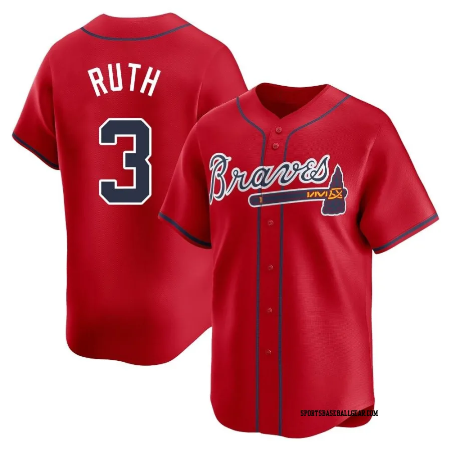 Babe Ruth Men's Atlanta Braves Red Limited Alternate Jersey