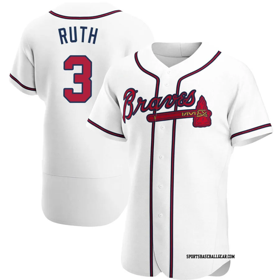 Babe Ruth Men's Atlanta Braves White Authentic Home Jersey