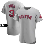 Babe Ruth Men's Boston Red Sox Gray Authentic Road Jersey