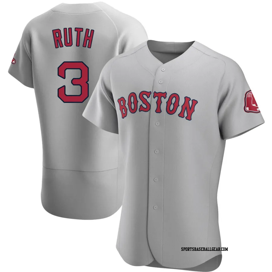 Babe Ruth Men's Boston Red Sox Gray Authentic Road Jersey