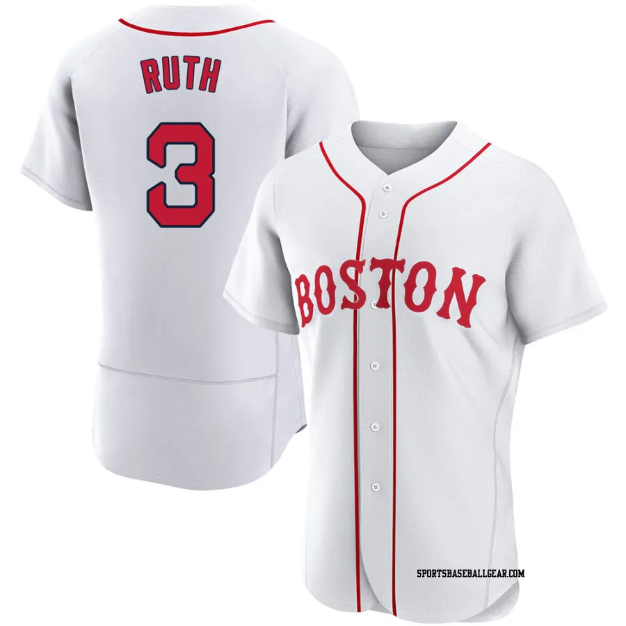 Babe Ruth Men's Boston Red Sox White Authentic 2021 Patriots' Day Jersey