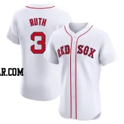 Babe Ruth Men's Boston Red Sox White Elite Home Patch Jersey