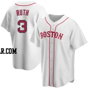 Babe Ruth Men's Boston Red Sox White Replica Alternate Jersey