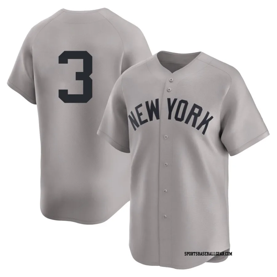 Babe Ruth Men's New York Yankees Gray Limited Away 2nd Jersey