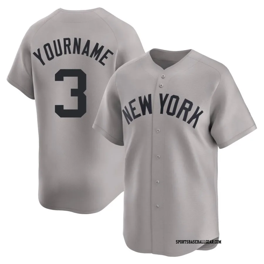 Babe Ruth Men's New York Yankees Gray Limited Away Jersey