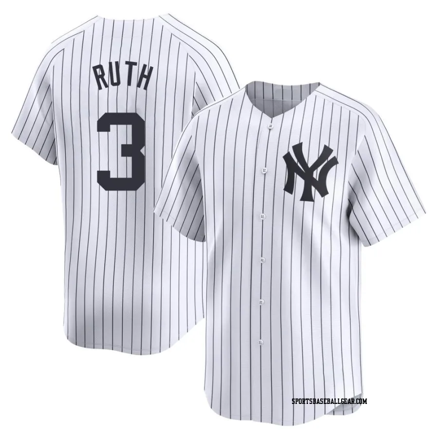 Babe Ruth Men's New York Yankees White Limited Yankee Home Jersey