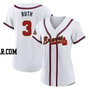 Babe Ruth Women's Atlanta Braves Gold Authentic White 2022 Program Jersey