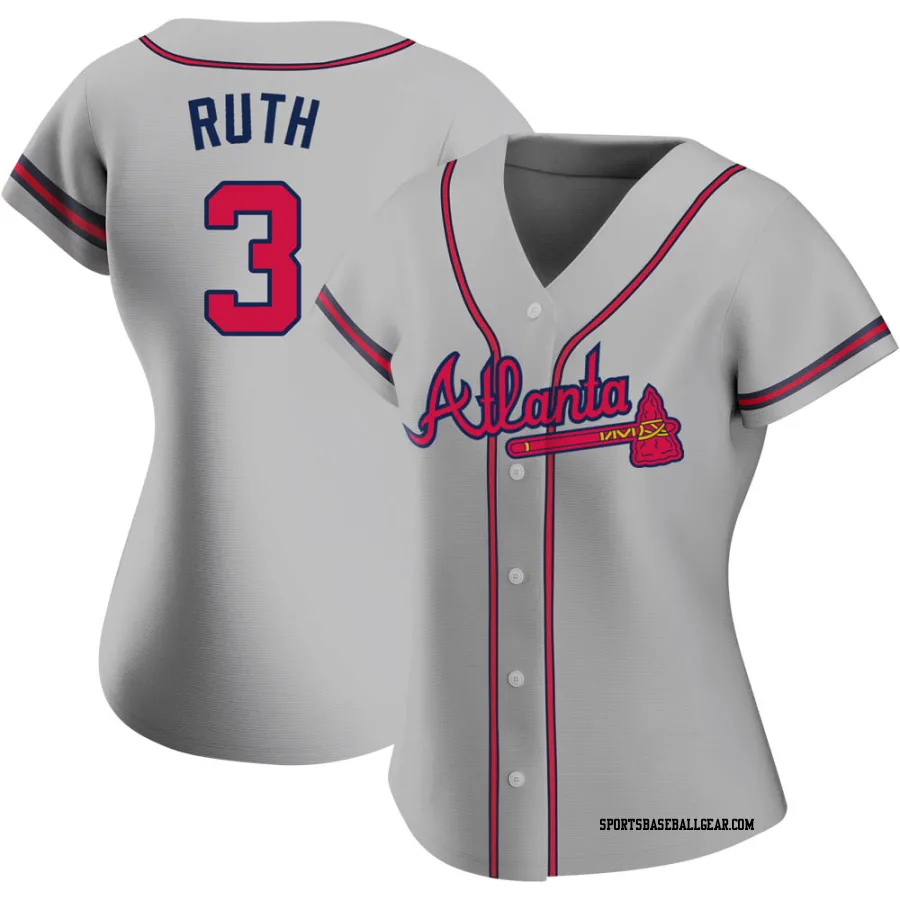 Babe Ruth Women's Atlanta Braves Gray Authentic Road Jersey