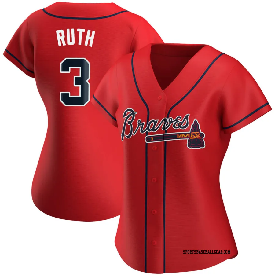 Babe Ruth Women's Atlanta Braves Red Replica Alternate Jersey