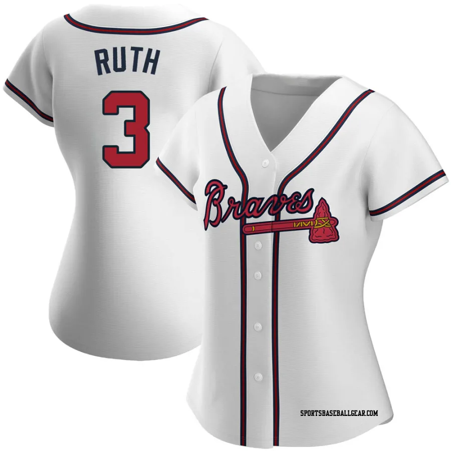 Babe Ruth Women's Atlanta Braves White Authentic Home Jersey