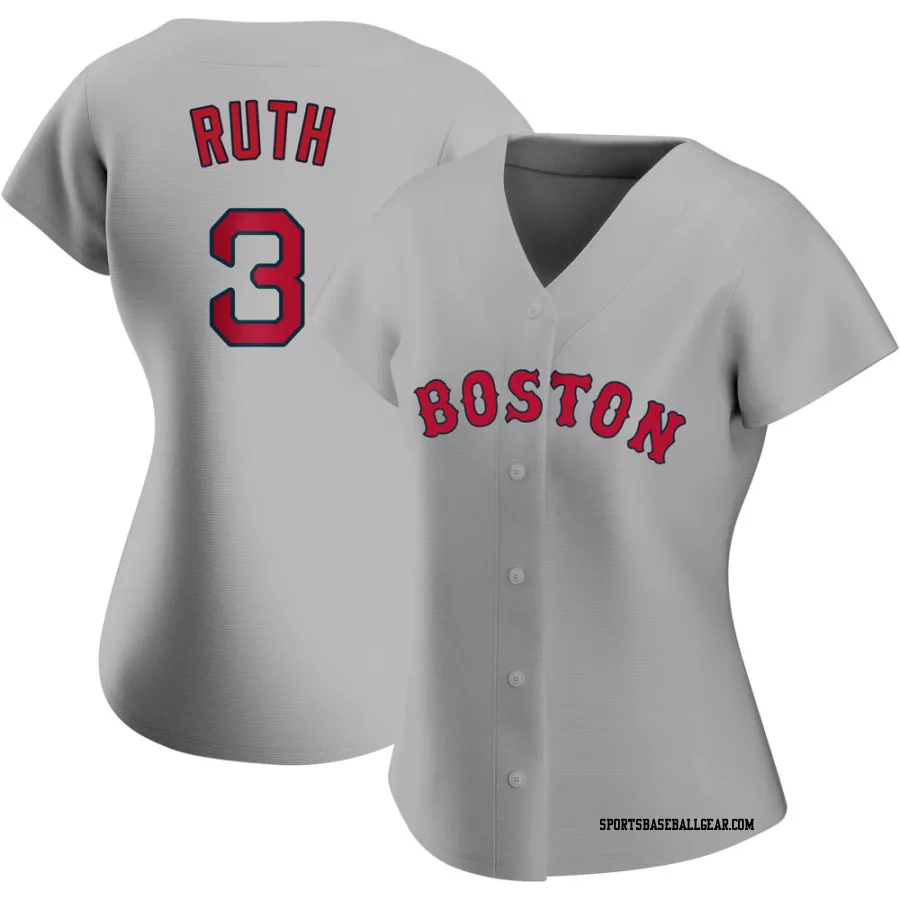 Babe Ruth Women's Boston Red Sox Gray Authentic Road Jersey