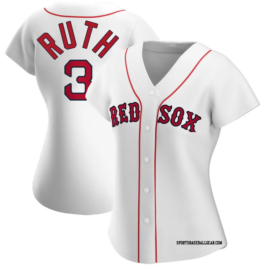 Babe Ruth Women's Boston Red Sox White Authentic Home Jersey