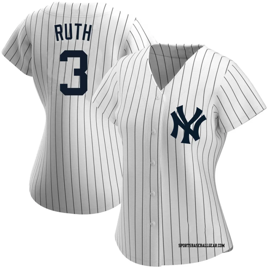 Babe Ruth Women's New York Yankees White Authentic Home Name Jersey