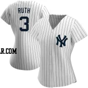 Babe Ruth Women's New York Yankees White Replica Home Name Jersey