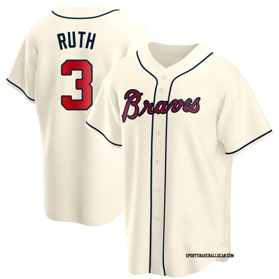 Babe Ruth Youth Atlanta Braves Cream Replica Alternate Jersey