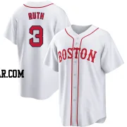 Babe Ruth Youth Boston Red Sox White Replica 2021 Patriots' Day Jersey