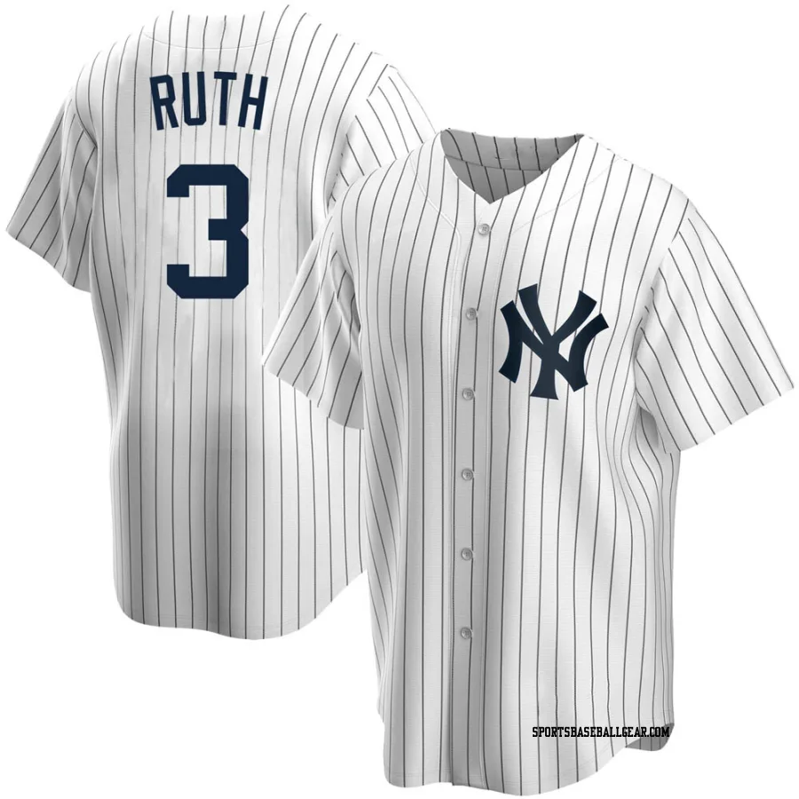 Babe Ruth Youth New York Yankees White Replica Home Jersey