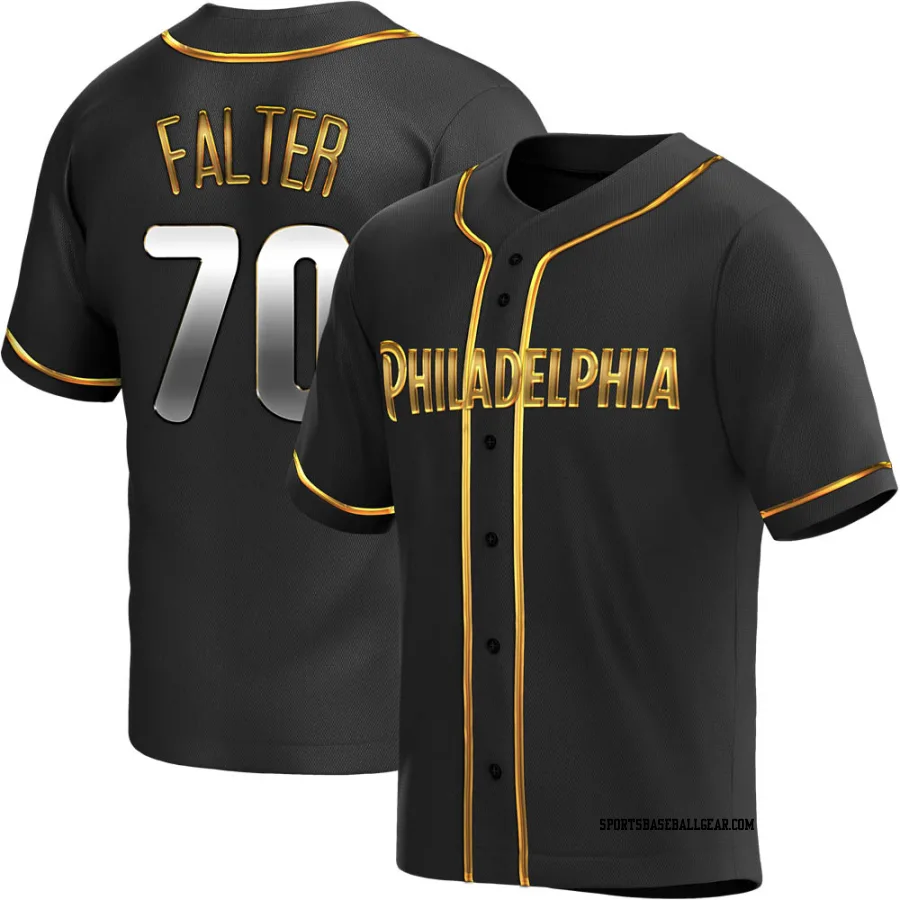 Bailey Falter Men's Philadelphia Phillies Black Golden Replica Alternate Jersey