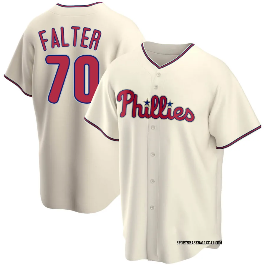 Bailey Falter Men's Philadelphia Phillies Cream Replica Alternate Jersey