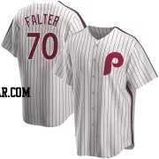 Bailey Falter Men's Philadelphia Phillies White Replica Home Cooperstown Collection Jersey