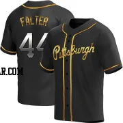 Bailey Falter Men's Pittsburgh Pirates Black Golden Replica Alternate Jersey