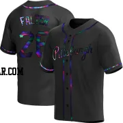 Bailey Falter Men's Pittsburgh Pirates Black Holographic Replica Alternate Jersey