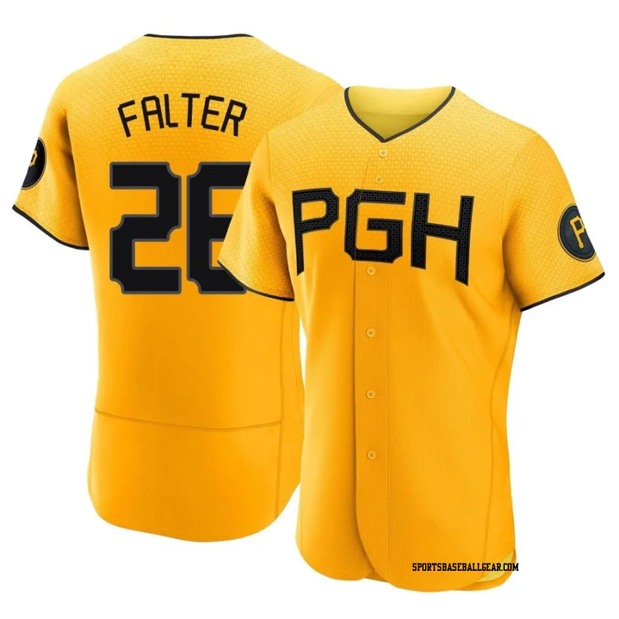 Bailey Falter Men's Pittsburgh Pirates Gold Authentic 2023 City Connect Jersey