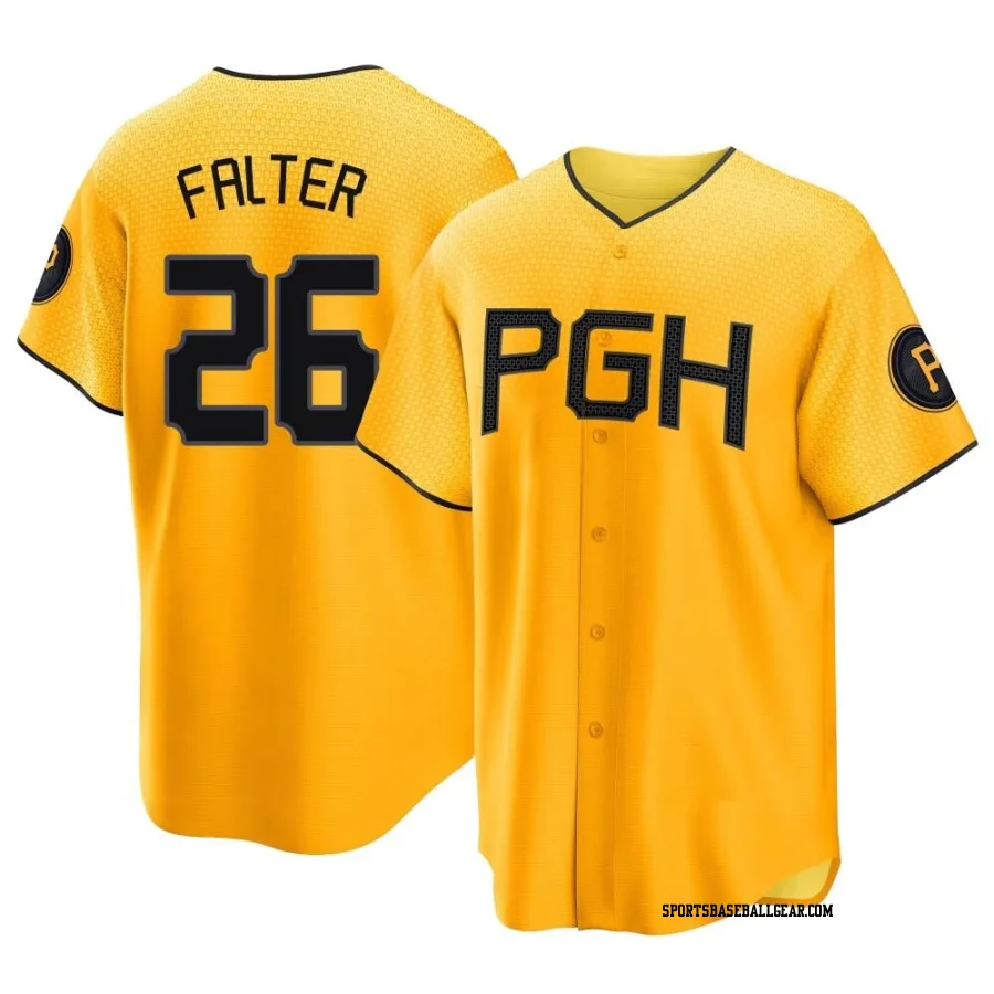 Bailey Falter Men's Pittsburgh Pirates Gold Replica 2023 City Connect Jersey