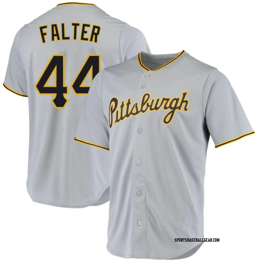 Bailey Falter Men's Pittsburgh Pirates Gray Replica Road Jersey